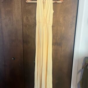Roberta Bridal Light Yellow Maxi Dress 1970’s Vintage.